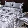 GENPICONG Set di Biancheria da Letto in Seta con Copripiumino, Lenzuolo, Federa, Lenzuolo in Raso di Lusso, Tinta Unita, King Size, Queen Size, Full Size, Twin Size