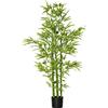 HOMCOM Pianta di Bambù con Vaso Nero, Pianta Finta da Interno ed Esterno, Artificiale, Realistica, Altezza 150cm, per Salotti, Verande, Giardino, Vaso Nero, Bambù