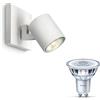 Philips Runner Lampada faretti da soffitto (Bianco) - Luce bianca calda - Applique da parete/soffitto 1 punto luce - GU10 - Non dimmerabile