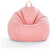 DOTBUY-SHOP Pouf Poltrona a Sacco Gigante,Colore Solido Bean Bag Bambini & Adulti (Senza Imbottitura), Morbido e Accogliente Puffo per Sedersi Poltrona da Lettura per Soggiorno (M,Rosa)
