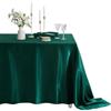 Chickwin Tovaglia Rettangolare in Raso, Tovaglia Elegante Copri Tavolo da Intern, Lavabile in lavatrice per Matrimoni, Feste, Banchetti, Celebrazioni di Vacanze (Verde scuro,152 x 305 cm)