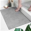 Hixingo Tappeto da Bagno Antiscivolo e Assorbente, in Diatomite, con Fondo in Gomma， Tappeto Cucina ad Asciugatura Rapida, Tappeti per Ingresso del Bagno e Doccia (50x80cm,Grigio)