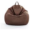FANSU Copertura per Poltrona Sacco Puff Poltrona Senza Riempimento, Lino Tinta Unita Pouf Poltrona con Zip Poltrona a Sacco per Adulti e Bambini Interni, Casa, Soggiorno (XXXL,caffè)