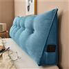Treer Cuscino da Lettura per Letto Grande Velluto Cuscino Schienale Divano Cuscino Lombare per Testiera Wedge Cuscino Cuscino di Supporto Grandi Cuscini per Poggialetto (60 * 50 * 20cm,Blu)