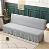 DOTBUY-SHOP Copridivano Senza Braccioli con Gonna Elasticizzato Copridivano 3 Posti Universale Fodera per Divano Senza Braccioli per Soggiorno Casa (190-220cm,Grigio Profondo)