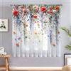 Odot Tende Semi Trasparenti con Tasca per Asta, Motivo Fiore 3D Tenda Voile 1 Pezzo Filtranti Finestra Moderna per Interni Soggiorno Camera da Letto Cucina Balcone (Farfalla,132x160cm)