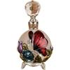 Generic Bottiglie di profumo in cristallo, 25 ml, in vetro retrò, con farfalla antica, bottiglia per olio essenziale, dispenser di olio (rosso)