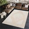 TAPISO Ares Tappeto Pelo Corto Lucido Design Vintage Motivo Rosetta Tradizionale Cornice Ornamenti tonalità Crema Panna Bianco Salotto Sala Camera Soggiorno Oeko-Tex 250 x 350 cm