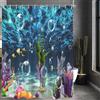 Lerores Tenda da doccia 120 x 200 cm, fondo marino colorato, orlo appesantito, in tessuto antimuffa, impermeabile, lavabile, in poliestere, con 8 occhielli e anelli per tenda da doccia, per bagno