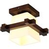 DIYEAH Plafoniera da Soffitto senza Bulbo in Legno e Vetro - Lampada a Montaggio Diretto Design Raffinato, Illuminazione Interna Efficiente per Cucina Soggiorno Camera da Letto Corridoio