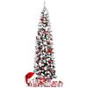 RELAX4LIFE Albero di Natale Innevato 225 cm, Albero di Natale Artificiale Slim con 641 Rami Realistici e Folti e Base Pieghevole di Metallo, Apertura a Ombrello (225 cm)