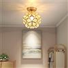 Chao Zan Lampada da Soffitto Moderna a Forma di Gabbia Geometrico Plafoniera industriale Vintage E27 illuminazione per Camera da Letto, Soggiorno, Ristorante,Corridoio (Oro)