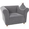 WJHDWYD Copridivano Chesterfield Elasticizzata Fodera per Divano Elasticizzato Antiscivolo Antimacchia, Copridivano 1 Posto con Braccioli Tessuto Super Morbido(Grigio Chiaro,1 Posto)