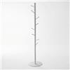 MAKA change your life quality MAKA Appendiabiti da Terra in Metallo o Legno Alto 175 cm, 8 Ganci Resistenti, Attaccapanni da Terra per Cappotti, Cappelli, Borse, Stand Appendi Abiti con Piedistallo Ingresso (Metallo Bianco)