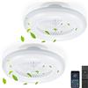 SWANEW 𝐒𝐖𝐀𝐍𝐄𝐖 2 pezzi Ventilatore da Soffitto con luce 80W, 55CM LED Dimmable Fan Light con Telecomando e APP, 6 Velocità, 3000-6500K, Modalità Estate e Inverno
