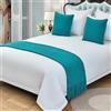 QRGMKL Tinta unita Lavorato A Maglia Bed Runner Copriletto Diamond Bed Sciarpa Coperta di Lusso Biancheria Da Letto Decor Divano Asciugamani per Camera da letto e Hotel-Lake Blue||240X60cm for 1.8m Bed