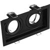 meineWunschleuchte Faretto da incasso a LED angolare, colore nero opaco, 2 luci, orientabile, 17,2 x 9,2 cm