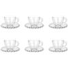 Il Gruppone Passione Casa Set 6 Tazzine Caffè In Vetro Con Piattino Eleganti 85 ML Lavabili In Lavastoviglie Trasparenti Certificate Contatto Alimentare In Elegante Confezione Regalo Ricamate Tazza Servizio Bicchierini Amburgo