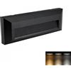 Dopa Dopastore Lampada da Parete Segnapasso da Incasso LED 6W Design Rettangolare con Linee Interne Tecnologia CCT Integrata per Esterni IP65 (Nero)