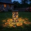 IHALO Lampade Giardino Solari a Forma di Girasole per Esterni, Lampada a Sospensione Solare Colorata con Effetto Luminoso a Forma di Girasole, Lampada da Giardino Impermeabile per Cortili e Vialetti