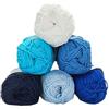 Generico Kita Granny Square, Kit Gomitoli di Cotone 50gr x6, Mattonelle Colori Naturali, per Copertine e Uncinetto, Mercerizzato Morbido (Blu)