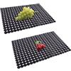 VALINK Confezione da 2 tappetini per lavello da cucina, antiscivolo in PVC, tappetino drenante regolabile da tagliare su misura, protezione per il fondo del lavello della cucina, 40 x 30 cm, nero