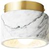 PZAOJAU Plafoniera in Pietra Naturale Plafoniera da Incasso Moderna Verde per Corridoio Lampada da Soffitto Piccola in Vetro di Marmo Bianco Plafoniera da Soffitto Industriale Nera per Bagno Corridoio