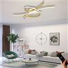 WJYCYN Plafoniera a LED dimmerabile Punti moderni del soffitto Luce del soggiorno Lampada a soffitto con telecomando Illuminazione per il soggiorno Cucina Studio Ufficio Luci Lampadario (L100cm 54W, Oro)