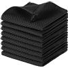 joybest Strofinacci da cucina in 100% cotone, confezione da 8 pezzi, ultra morbidi, assorbenti, ad asciugatura rapida, 30,5 x 30,5 cm, colore nero