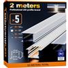 ClarivantiLED 2m×5 Profili in Alluminio per Strisce LED Profilo Angolare Binario Profil per Strisce con Copertura Opaca Profilo striscie LED Cartongesso Profili Alluminio Battiscopa Veletta Soffitto canalina copri
