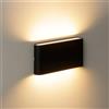 Dopa Applique da Parete LED 12W Lampada Moderna Rettangolare con Doppio Fascio Luminoso Up&Down 960 Lumen Luce Naturale 4000K per Interno Esterno IP54 (Nero)