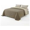 INTRECCI Copriletto Matrimoniale Estivo, Trapunta Estiva Matrimoniale, 260x260 cm, Coperta Estiva, anche Primaverile, Double Face, Moderna, Leggera, Elegante. Colore: Panna/Tortora