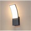 Dopa Dopastore Applique da Parete LED Curvo 12W Design Sporgente in Alluminio Nero Lampada Moderna per Esterno e Interno IP54