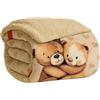 Home Tresor Coperta Plaid in Pile Invernale, Morbida e Calda, Finta Pelliccia Pelosa, Divano/Singola/Matrimoniale, Doppio Lato Flanella Sherpa - Sofà 127 * 150, Cuori di Pelouche
