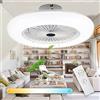 SWANEW 𝐒𝐖𝐀𝐍𝐄𝐖 2 pezzi ventilatore da soffitto da 80W con luce e telecomando, plafoniera a LED con ventilatore Velocità del vento e temperatura del colore regolabili, luce del ventilatore con timer