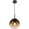meineWunschleuchte Lampada a sospensione con sfera di vetro, 1 luce, design in vetro ambra, diametro 20 cm