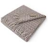 LANEROSSI Plaid in pura lana vergine con frange di MARZOTTO - cm 130x170 (Brown)