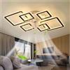 Dceinz Smart Ventilatore da Soffitto con Luce Silenzioso LED Dimmerabile Lampadario Ventilatore e Telecomando DC APP Reversibile Ventola Soffitto con Luce 6 Velocità Camera da Letto Grande Moderno, Nero