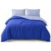 INTRECCI Parure Copripiumino Bicolore Una Piazza e Mezza, 100% Cotone, Sacco Copripiumino 200x240 cm + Federa 52x82 cm, Versatile e Confortevole, Blu/Azzurro