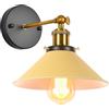 iDEGU Lampada da Parete Vintage, 22cm Applique da Parete Interno Lampadario Plafoniera Regolabile E27 Illuminazione da Parete Moderna per Camera da Letto, Soggiorno, Camera per Bambini (Giallo Chiaro)