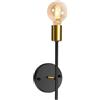TOKTOP Lampada da parete per interni, lampada da parete industriale retrò, lampada da soffitto per ristorante, bar, soggiorno, caffè, corridoio, nero e oro