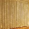 HADAVAKA Curtain Lights Indoor Outdoor, LED Waterfall String Light with Hooks, 8 Modes Remote Control Fairy Light, USB Window Light, for Indoor Outdoor Bedroom Party Gazebo (Warm White,3 * 3M)