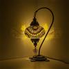 MOSLAND HOME Lampada da tavolo a mosaico con 35 varianti, lampada turca marocchina con base in bronzo, lampada da notte Tiffany fatta a mano a collo di cigno | Lampada da notte da comodino in vetro