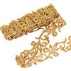NBEADS Nastri in poliestere ricamati color oro, 4 m, larghezza 3,3 cm, nastro adesivo in pizzo dorato da applicare con ferro da stiro, pizzo floreale metallico, per cucito, costumi, abiti, decorazioni