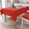 PETTI Artigiani Italiani - Tovaglia Rettangolare Elegante Tovaglia Cotone Tinta Unita Copritavolo Cucina Tovaglia Rossa X6 Posti (140x180 cm) 100% Made in Italy