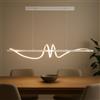 MAKA change your life quality Maka Lampadario a Sospensione LED Soggiorno, Lampada Cambio Temperatura Luce Calda-Naturale-Fredda, Design a Onde, 65 Watt 7150 Lumen, 220 Volt, Lampadario Camera da Letto (Switch Bianco)