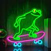 Crclfn Skateboard Frog Insegna al Neon Divertente Luci al Neon per la Decorazione Della Parete Dimmerabile Segno LED Alimentato USB Illuminato Segni per Decorazione Della Parete Camera Da Letto