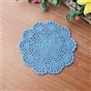 Blausky 4 pezzi Tovaglietta tonda ricamata, tovaglietta all'uncinetto, tovaglietta in pizzo, tovaglietta in cotone, tovagliette per tazze, ciotole, piatti, vasi, stile antico, 20 cm, grigio blu