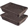 RT&BS 2 Pezzi Cestino da Pane Rettangolare in Vimini, Cesti da Frutta in Vimini, Cestino Pasquale, Cesto da Esposizione e Conservazione Intrecciato a Mano per Pane, Verdura, Frutta, Snack (Caffè, M)