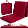 Beautissu Materasso da Campeggio Pieghevole - Materasso Pieghevole Ospiti - Campix 80x195 cm - Soffice Confortevole e Funzionale - Rosso - Materasso Traspirante in Microfibra - Lettino da Viaggio